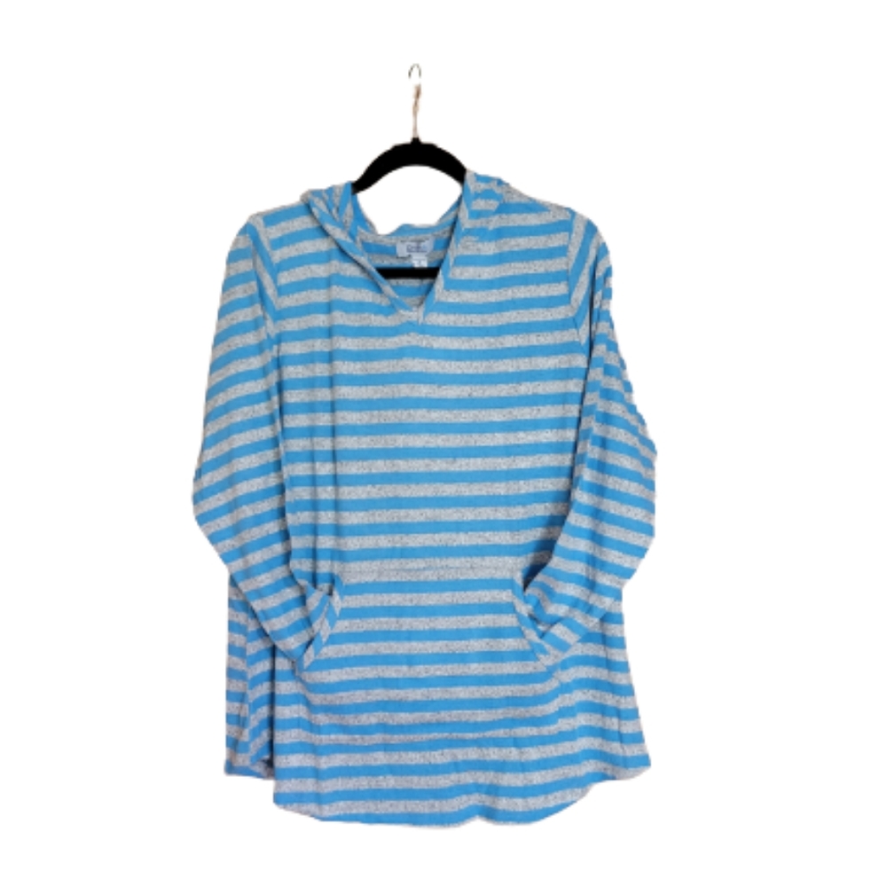 Croft&Barrow Long-sleeved V-Neck Hooded Tunic Women's Size 1X NWT